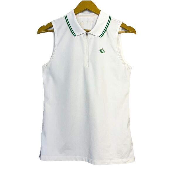 Augusta National Womens Tory Sport Polo Shirt Tank Top Size M Collared Zip Golf - Picture 1 of 6